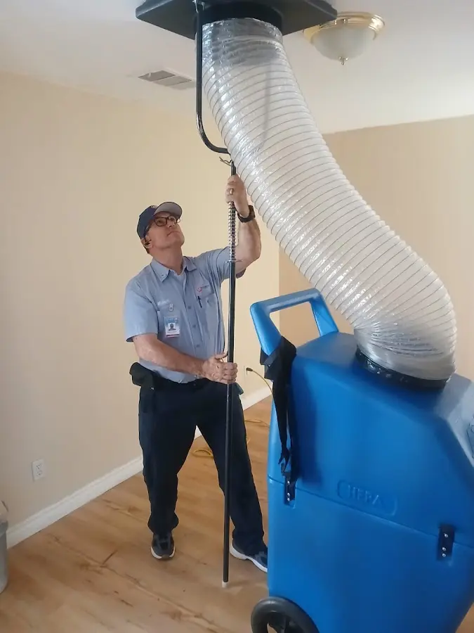 Mini Split Installation technician using HEPA equipment in Madera Acres